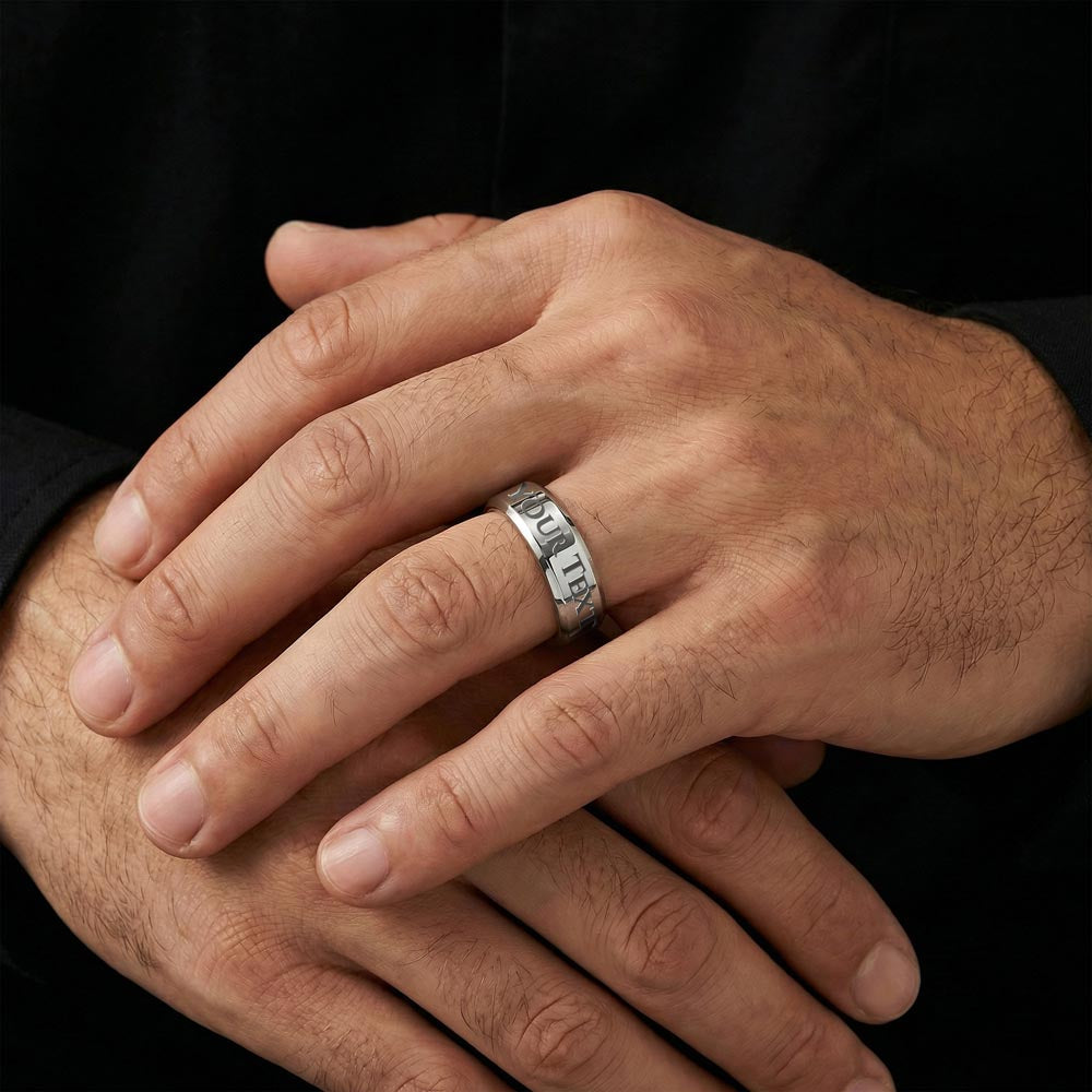 Engraved Men's Ring – Custom Jewelry Gift for Husband, Boyfriend or Dad