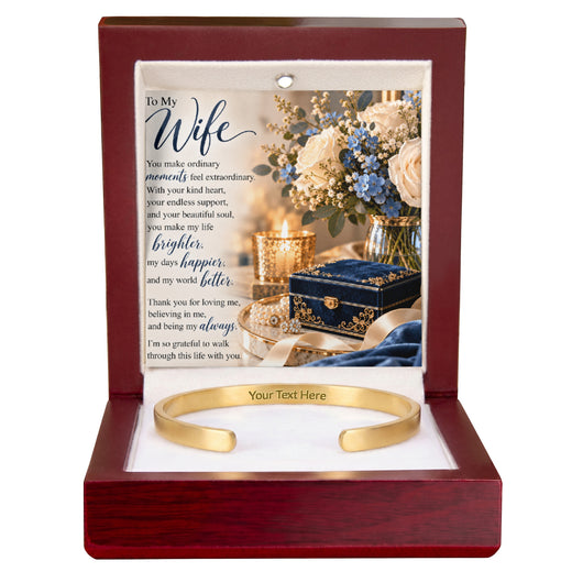 To My Wife Jewelry Message Card – You Make My Life Brighter – Romantic Gift for Wife