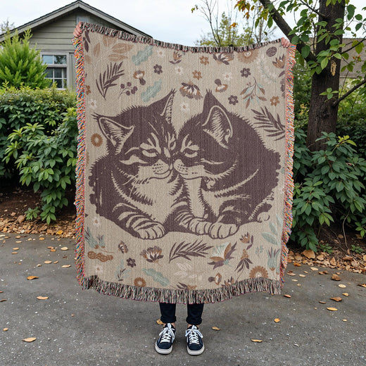 Snuggling Kitties - Woven Blanket