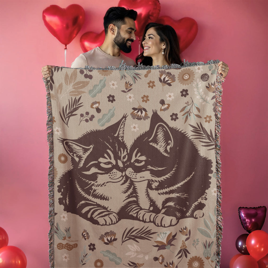 Snuggling Kitties - Woven Blanket